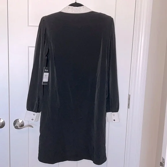 NWT Karl Lagerfeld Paris Contrast Collar Shirtdress - Picture 3 of 7
